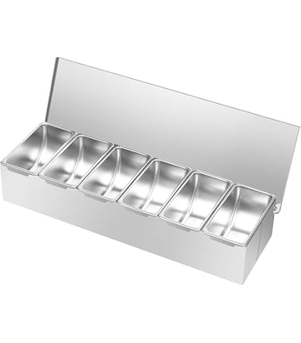 HENDI Contenitore Ingredienti 6 Scomparti - 480x150x100 Mm, Per Cocktail E Preparazioni Culinarie - Foto 3