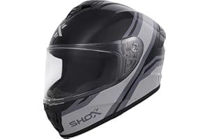 SHOX HELMETS Shox Command Confine Motorcycle Helmet ECE 22.06 Approved Unisex Full Face Street Road Motorbike Protective Crash Lid for Bike Riding