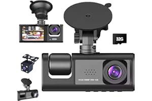 ROVE 3 Channel 1080P Dash Cam with APP Control, 5GHz WiFi, Card Included 32GB SD, 170° Wide Angle, Loop Recording, G-Sensor, 24H Parking Mode