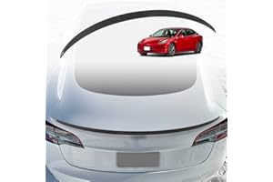 AOSKonology for Tesla Model 3 Spoiler Wings OEM Style ABS Carbon Fiber Pattern for 2020-2023 Tesla Model 3 Rear Trunk Spoiler Lip Tail Wing Rear Trunk Lid（Model 3,Carbon Fiber）