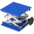 stonylab 8x8 inch Lab Jack, 200x200 mm Anodized Alumunium Top Deck Laboratory Support Jack Platform Lab Lift Stand Table Scissor Jack with 15 KG Support Weight, 60 to 320 mm Vertical Lift Range