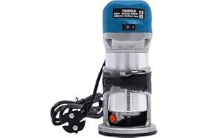 GMSLUU Trimmer per legno a 6 velocità variabili, 2000 W, per lavorazione del legno, kit router compatto, 6,35 mm, 8 mm (blu)