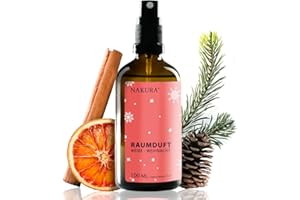 NAKURA® Bio Raumspray Weihnachten und Lufterfrischer WEIßE - WEIHNACHT 100 ml -Natürliches Raumduft Spray Weihnachten aus reinen ätherischen Ölen. Der besinnliche Weihnachtsduft ohne Chemie.