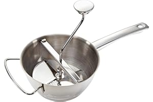 ‎LEIFHEIT Leifheit Passiermühle Ø 20 cm ProLine-Serie inkl. 3 Einsätzen, aus hochwertigem Edelstahl zum Passieren von Obst, Gemüse, Babynahrung, Suppen, spülmaschinengeeignet, Passiersieb, Kartoffelpresse