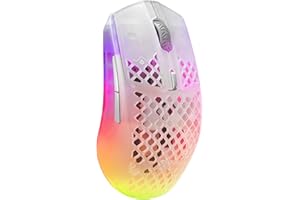 SteelSeries Aerox 3 Wireless Ghost- Souris gaming RGB trouée - Design étanche ultra-léger - Capteur optique 18K DPI TrueMove Air - Ghost