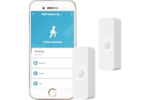 SENCKIT WiFi PIR Motion Sensor: Smart Indoor Motion Detector with App Notification Alerts & Records, Battery Included, Infrared Movement Detector for Remote Monitor and Home Automation (2-Pack)