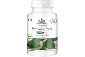 HERBA DIREKT Resveratrolo 100% 500mg - Estratto di Fallopia Japonica - 60 Capsule - Vegan | HERBADIREKT by Warnke Vitalstoffe - Qualità da farmacia tedesca