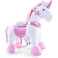PonyCycle Mechanical Ride On Unicorn Hobby Horse Toy with Wheels Classic Model U Plush Walking Animal Rideable Unicorn for Toddlers Ages 3-4 Indoor Outdoor Riding unicorn Toy Pink Ux302