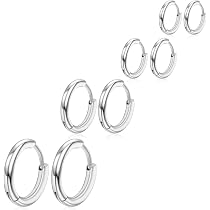 PURELEI® Echo Set Di Orecchini a Cerchio (Oro, Argento, Oro Rosa), Set