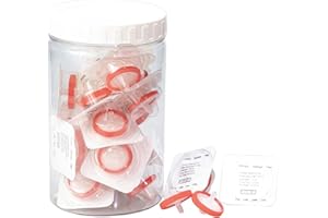 LABFIL 20 pezzi Filtri per Siringa Membrana Idrofila Sterile in PTFE con Diametro di 25 mm e Dimensione dei Pori di 0,45um, Filtri ad ago per HPLC e GC, Filtrazione di Laboratorio