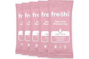FreshWipes Light Floral Shampoo Cap Pack of 5 - No Rinse for Elderly or Disabled - Cleanses & Conditions for No Shower Access, Camping & Festival Use - Dermatologically Tested