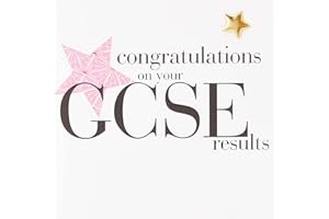 CLAIRE GILES GREETING CARDS Claire Giles Hearts and Stars GCSE Congratulations Card - Pink