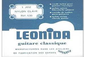 Savarez 656107 Corde per Chitarra Classica Leonida 530 Set Cantini in Nylon e Bassi Argentati, Tensione Normale