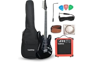 Kadence EGBLK-SC Astroman 39" Electric Guitar | SG Style | Paulownia Wood | S S H Pickup Configuration | Comes with Bag, Strap, Picks, Cable, Strings & Amplifier | Black