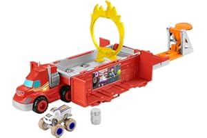 Fisher-Price Blaze y los Monster Machines de Nickelodeon Camión Lanza y Salta con Coche de Juguete, Regalo para niños y niñas +3 años (Mattel GYD04)