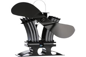 Ecofan 806CAXBX - Ventola per stufa a legna alimentata a calore, bilingue, lama da 22,9 cm, colore: nero