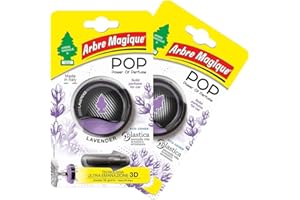 Arbre Magique POP, Profumatore Auto Solido, Fragranza Lavanda, Profumazione Decisa e Fresca, Durata Fino a 30 Giorni, Design Italiano, Confezione da 2 Pezzi