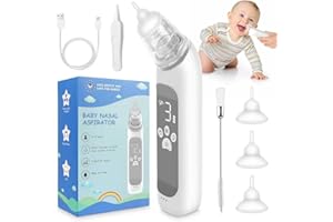 DEYIKEJI Aspiratore nasale per bambino, aspiratore nasale elettrico per bambini, livello di aspirazione regolabile, funzione musica e lenitiva (L)
