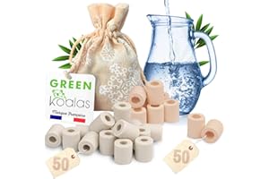 GREEN KOALAS X100 Perles de Céramique EM® Roses X50 + Grises X50 Pack Purificateur Naturel Filtration Eau du Robinet Carafe Fontaine Gourde Machine café Bouilloire Billes filtre anti calcaire chlore