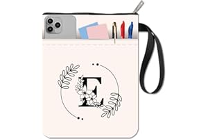 CRASPIRE Custodia per Libri con Cerniera Custodia Protettiva per Copertina del Libro Lettera Dell'Alfabeto e Custodia Extra in Tessuto Lavabile con Fiori e Foglie Tasca per Quaderni con Copertina