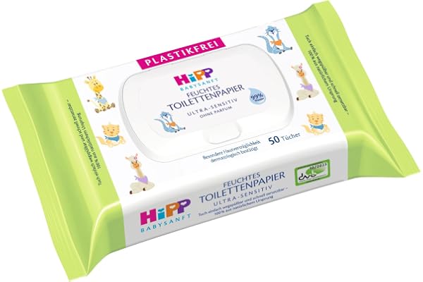 HiPP babysanft fuktigt barn toalettpapper, 6 x 50 stycken