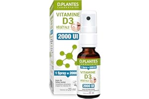 D plantes D.PLANTES - Vitamine D3 2000 UI - Complément Alimentaire en Spray - Immunité, Ossature Normale - Boost en Vit. - Origine Végétale - Vegan - 20 ml