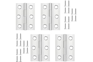 SUFUNE 4 Pezzi Cerniere Rimovibili Acciaio Inossidabile, Cerniera Bandiera Porta, Acciaio Inox Cerniere, Connettori cerniere Adatto per Finestre Della Camera da Letto Dell'armadio（66mm*38mm）