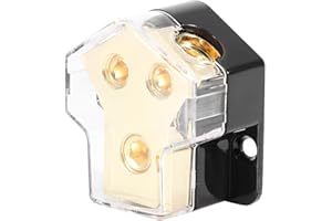 KSTE Distribuidor de Energía Car Audio - Bloque de Distribución a la Tierra 1 Entrada 2GA 4GA Salida - Fuente de Alimentación para Coche