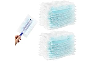 VEGCOO 40 Pcs Recharges Plumeau, Recharges de Plumeaux Jetables avec 1 Poignée, Plumeau Électrostatique Jetable Compatible avec Plumeaux Swiffer