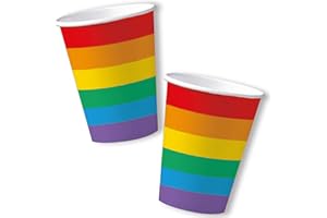 DH-Konzept 10 Becher * Regenbogen Farben * für Party und Geburtstag | Mottoparty Kindergeburtstag Pappbecher Partybecher Cups Pride Gay LGBT