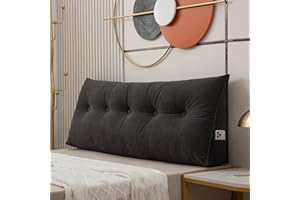 PALVIT Trójkątna poduszka na zagłówek łóżka 120 x 50 x 20 cm miękka duża wygodna poduszka na łóżko sofa podparcie lędźwiowe poduszki klinowe do sypialni