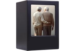 WOODURN Cremation Urns for Human Ashes Adult Male Female, Wooden Urns Box and Casket for Men Women Funeral Memorial Urns for Ashes with Photo Frame, Burial Urn for Adults Up to 301 LBS