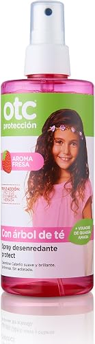 OTC Protect Spray Desenredante Aroma Fresa, 250 ml | Queratina, Árbol de Té, Vinagre de Quassia, Hidrata, Protege, desde 1 Añ
