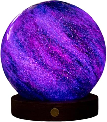 Gingko Design AstraGlass Light – Large Galaxy Breeze | LED Mood Lamp with Magnetic Levitating Base | Glass Orb Ambient Night Light | Unique Gift & Home Décor