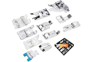 Sewing Machine Feet-XCOZU 11 PCS Sewing Machine Presser Set with Zipper Foot Roller Foot for Brother JANOME Singer Toyota Sewing Machines