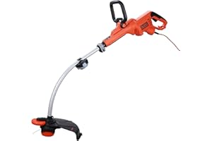 BLACK+DECKER Electric Strimmer Grass Trimmer 900 W 35 cm with Wheel Edge Guide and Adjustable Second Handle GL9035-GB