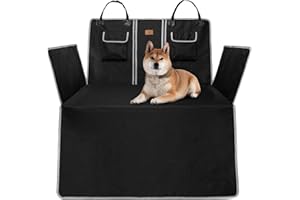 AMZPET Boot Liner for Dogs – Waterproof Car Protector with Armrest Pass-Through and 2 Storage Pockets – Scratch-Proof Dog Mat for Car Boot – 59 x 127 x 100 cm