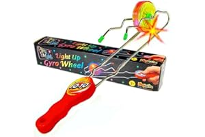 Playwrite Light Up Gyro Kinetic Wheel | Rail Twister Toy - Stocking Fillers, Party Bag Fillers for Kids | Sensory Fidget Toys for Kids | Spin the Wheel and Watch it Light Up