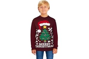 SAANS247 Boys Girls Kids Children Unisex Christmas Xmas Knitted Novelty, Retro, Elf, Football Jumper Sweater