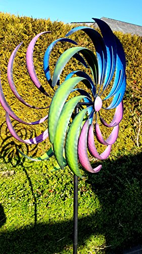 Windrad XL Garten Mallorca, doppelläufig, Metall, 61×210 cm - 3