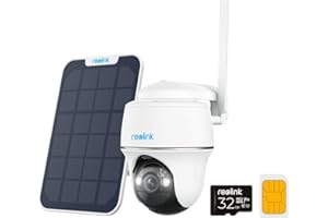 Reolink 4G LTE Cellular Outdoor Security Camera + 32GB SD Card, No WiFi Security Camera Outdoor Wireless Go PT Plus+Solar Panel, 3K HD Color Night Vision, Person/Vehicle/Animal Detection, 2-Way Audio