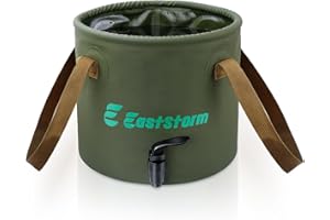 E EASTSTORM Lavabo Pieghevole Portatile Secchio d'Acqua con Rubinetto Pieghevole in Secchiello Pieghevole da Pesca da Viaggio Ciotola Pieghevole Multifunzionale per Campeggio Giardinaggio