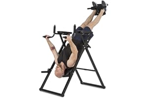 KLAR FIT Klarfit Power-Gym - Table d’Inversion, Banc lombaires, 6-en-1-Multitrainer, Entraînement Inversion, Pompes, Squats, tractions, dips & Abdos, Jusque 120 kg, réglable, Noir