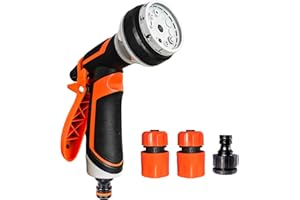 FIREOWL Hose Pipe Spray Gun for Garden: High Pressure Water Sprayer Nozzle for Lawn Plants Watering Car Washing Dog Shower