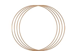 Vaessen Creative Anello in Metallo Ø 30 cm x 3 mm 4 Cerchio Decorativo Filo Metallico, Fiori Secchi, macramè, Acchiappasogni, Mobile Fai da Te e Decorazioni da Parete, Oro Antico, 30 cm