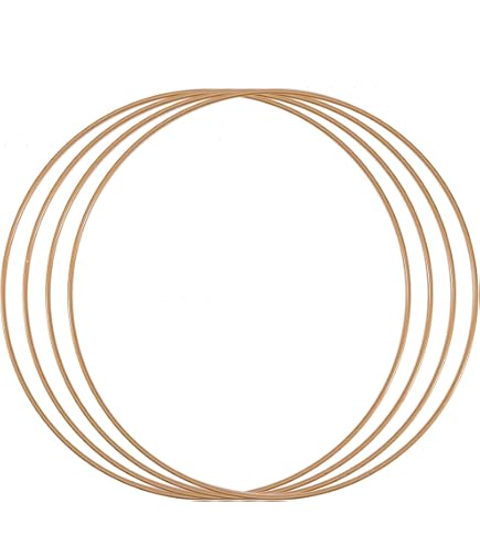 Anelli Metallici Per Acchiappasogni Fai Da Te, 4 Pezzi A Forma Di Luna, Colore Oro - Decorazioni Creative - 3