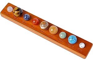 Vbvbip Solar System 9 Planet Rock Set - Natural Amethyst Desk Decor, Celestial Office Decor with Mineral Specimens | Minimalist Space-Themed Organizer & Geology Gift