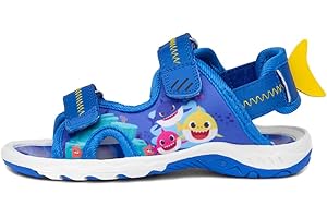 WILLIAM LAMB Boys Official Nickelodeon Baby Shark Sports Sandals Casual Adjustable Strap Summer Shoes UK Size 5-10