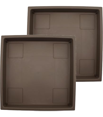 Garden Italia Sottovaso Quadro In Resina Antracite 37x37 Cm - Made In Italy, Infrangibile E Antigelo Per Esterni - 2