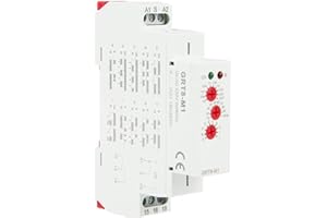 DEWIN Multifunzione a Tempo di Ritardo GRT8-M1 Relè Temporizzato, Multifunzione Relè Temporizzato a Ritardo con 10 Funzioni Montaggio Su Guida Din AC 220V